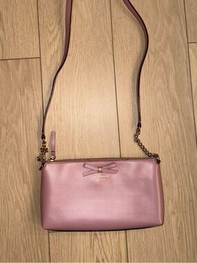 kate spade Rose Pink Leather Bow Crossbody Bag